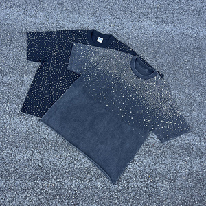Camiseta Oversize de Algodón 100% de Alta Calidad con Pedrería para Hombre, Venta al por Mayor, Estilo Urbano Casual - Product Image 6