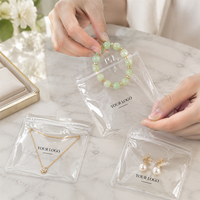 Pochette à fermeture éclair en PVC transparent personnalisée, sacs d'emballage transparents à trois côtés pour bijoux, cadeaux, cadres photo, refermables, avec logo