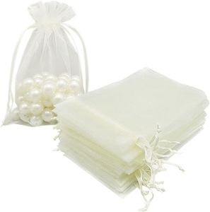 Fashion PVC Mesh Organza Bags 4x6 Custom Logo Eco-Friendly Reusable Jewelry Gift <b>Pouch</b> <b>Drawstring</b> Screen Printed for Wedding - Product Image 2