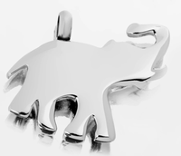 Urne commémorative pour animaux de compagnie en acier inoxydable plaqué argent, en forme d'éléphant, pour enfants, cendres d'animaux, pendentif, bijoux