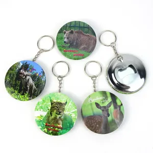 Custom 58Mm Round Square Button Pin Magnet Keychain Tin Badge Magnetic Bottle Opener - Product Image 1