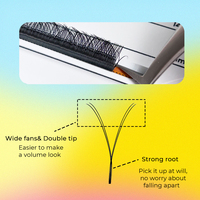 YY Lashes Extensions de cils en forme de Y faits à la main Style naturel 0.07mm d'épaisseur Faux cils