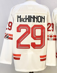 Jersey Hoki Es Pria Kanada 2026 # 29 MacKinnon # 97 McDavid # 8 Cale untuk Makar Kualitas Terbaik Semua Jahitan Siap Kirim - Product Image 6