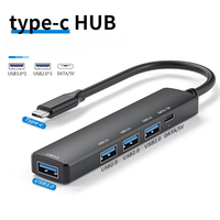 Concentrador USB 3,0 tipo c, carga y sincronización de datos, divisor USB ultrafino para MacBook, portátil, Surface Pro, PS4, PC Drive