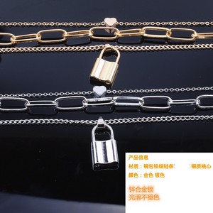 Collar de oro en capas con cierre y colgante de corazón, cadena gruesa, joyería para suéter para mujer, diseño geométrico de múltiples capas - Product Image 4