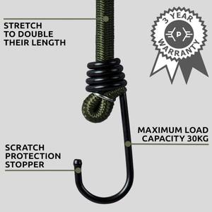 <b>Outdoor</b> Pro Bungee Cords 30 In (75Cm) With <b>Hooks</b> For Camping Travel Cargo Tie Down Pack Of 10 - Product Image 3