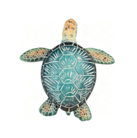 Sculpture de tortue de mer en résine personnalisée, figurine de tortue peinte à la main multicolore, décoration de table nautique, souvenir touristique
