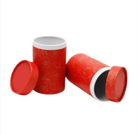 Boîte Cadeau Luxe Personnalisable avec Logo, pour Thé Vert, Aliments ou Bougies – Tube Cylindrique Robuste Rouge pour Emballage