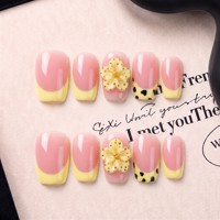 Ongles à presser tendance, évasés 3D 2.0, courbes carrées, faits main en acrylique PMMA français, couvrance totale, réutilisables, 10 pièces