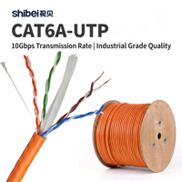 Cable de Cobre UTP Sólido CAT6A de Alto Rendimiento Marca Shibei, 10Gbps, 500MHz, 23AWG BC, Sin Blindaje, para Redes Domésticas Ethernet