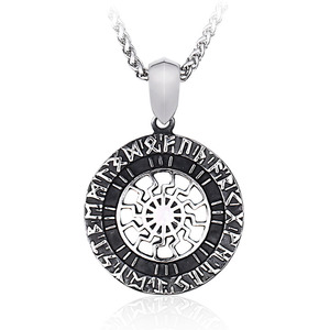 SS8-315P <span class=keywords><strong>de</strong></span> acero inoxidable 316L, colgante con símbolo <span class=keywords><strong>de</strong></span> <span class=keywords><strong>Odin</strong></span> <span class=keywords><strong>de</strong></span> nórdica, runas vikingas, Vegvisir, brújula - Product Image 1