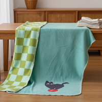 Couverture en tricot imprimée double face, couleur unie, luxe léger, pour canapé, bureau, sieste, châle de repos, printemps, vente en gros