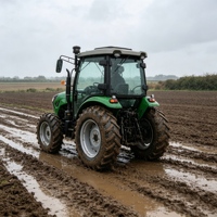 Tracteur agricole 70 CV 4x4 avec cabine fermée, diesel, avec chargeur frontal en option, rotoculteur, double embrayage