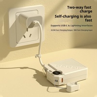 Câble de type C, charge rapide, petit chargeur de batterie, format de poche, mini banque d'alimentation, 10000 mAh, banque d'alimentation 10000 mAh avec câbles intégrés