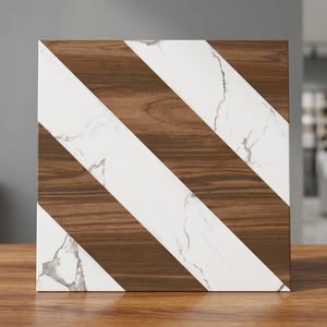Yellow Gold Bookmatch 16x16 Inch Glossy Ceramic Floor Tiles Firebrick Porcelain Wear Resistant Interior - Product Image 6