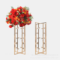 Porte-bougie en métal doré de 90 cm, décoration de mariage, centre de table, candélabre, support à fleurs avec coupe en verre, décoration de fête de mariage