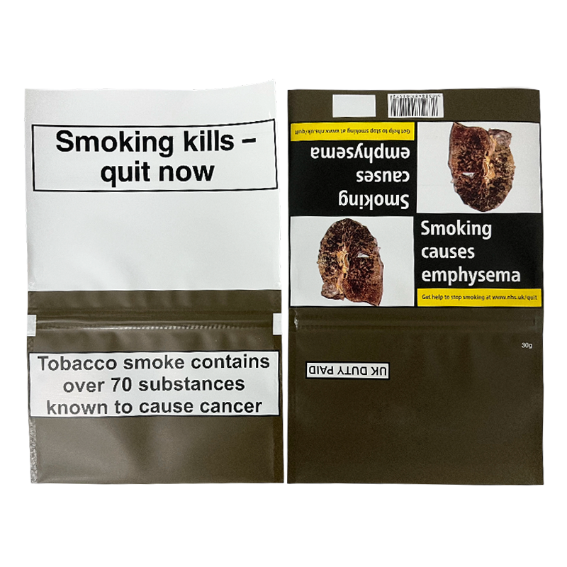 On Sale Customized Empty Tobacco Pouches Reusable Amber Leaf Design