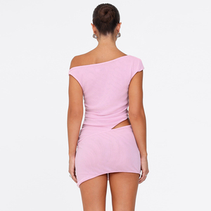 Abito Mini Estivo Americano Y2K con Cut-Out in Rete, Sexy, Senza Maniche, Arricciato, Aderente, per Donna, Abbigliamento da Club, Vendita all'Ingrosso Diretta dalla Fabbrica - Product Image 2