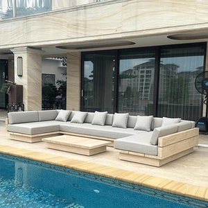 Luxo teca madeira exterior jardim sofá conjunto pátio mobiliário para Villa Resort Hotéis e varandas para uso varanda - Product Image 1