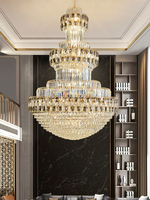 Magnifique lustre moderne K9 grand luminaire suspendu pour plafond haut Duplex couche de printemps salon Villa
