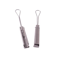 (Softel) FTTH Abrazadera de cable de poste de caída de fibra óptica ajustable Plástico + Tensión aérea negra de aluminio