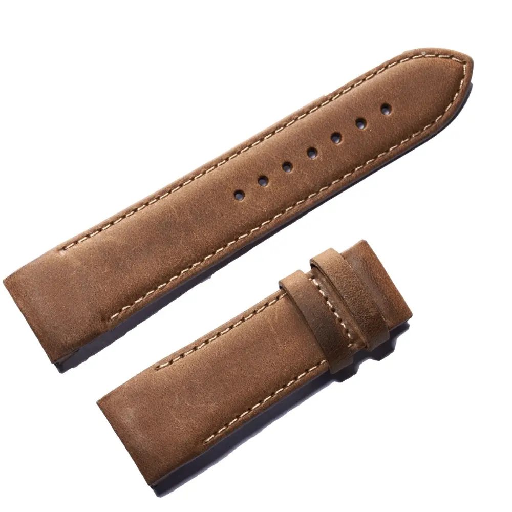 Reef Tiger 23ミリメートルWidth Brown Leather Watch Strap Black Genuine Leather Watch WristbandためMen RGA703