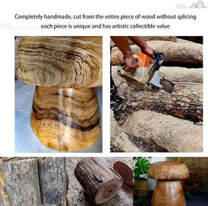Sgabello a Forma <span class=keywords><strong>di</strong></span> Tronco d'Albero Naturale, <span class=keywords><strong>Tavolino</strong></span> a Fungo, Tavolo per Piante in <span class=keywords><strong>Legno</strong></span> Naturale, Sgabello Statua da Esterno - Product Image 3