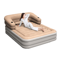 Matelas Gonflable Double OEM Ultra Confortable avec Tête de Lit et Soutien Lombaire à Trois Couches pour Mobilier Domestique