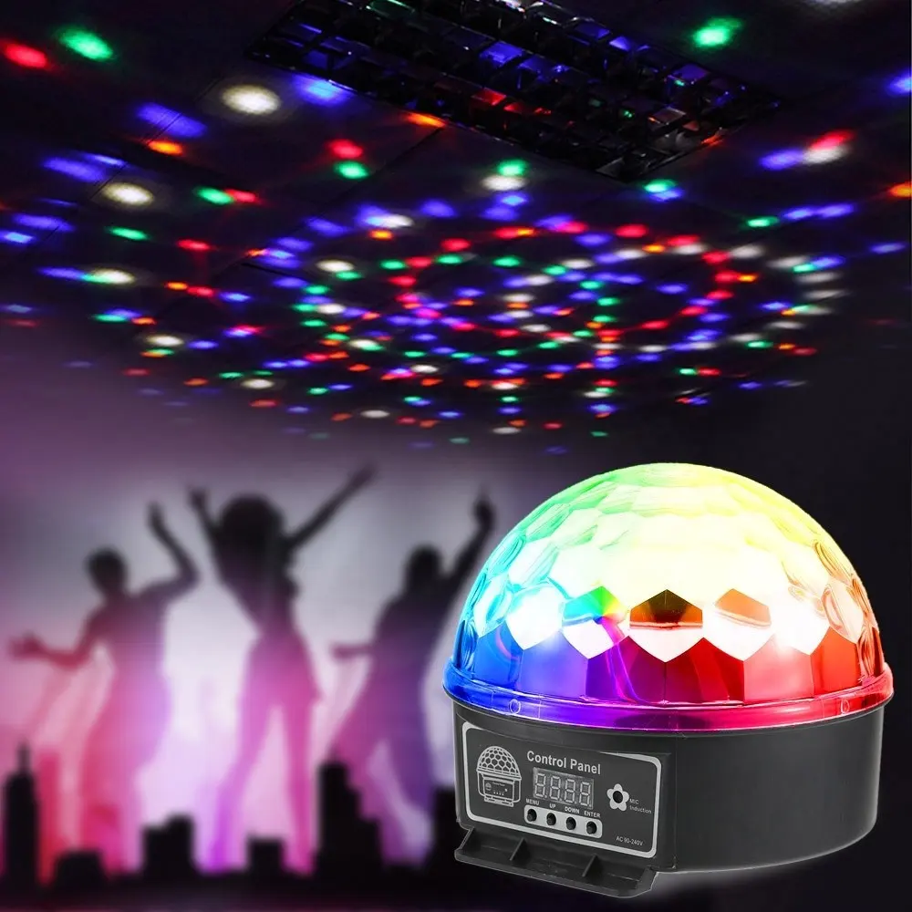 RGBYWP DMX512 Crystal LED Disco Party Lights Christmas Remote Control Club Led Magical Light