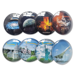 Magneti caldi per frigo naturale scenario forma rotonda decorazione per ufficio magneti in vetro - Product Image 4