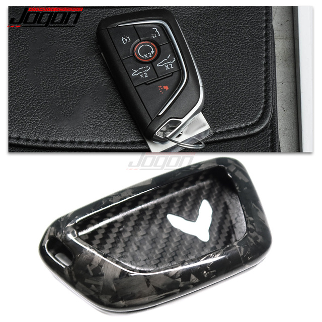 For Corvette C8 Stingray Z06 Z51 2020-2023 Forged Carbon Fiber Car Key Fob Cover Key Holder Remote Shell Accessories
