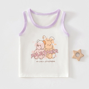 Gilet d'été unisexe pour bébé, respirant, imprimé dessin animé, en tissu modal - Product Image 1
