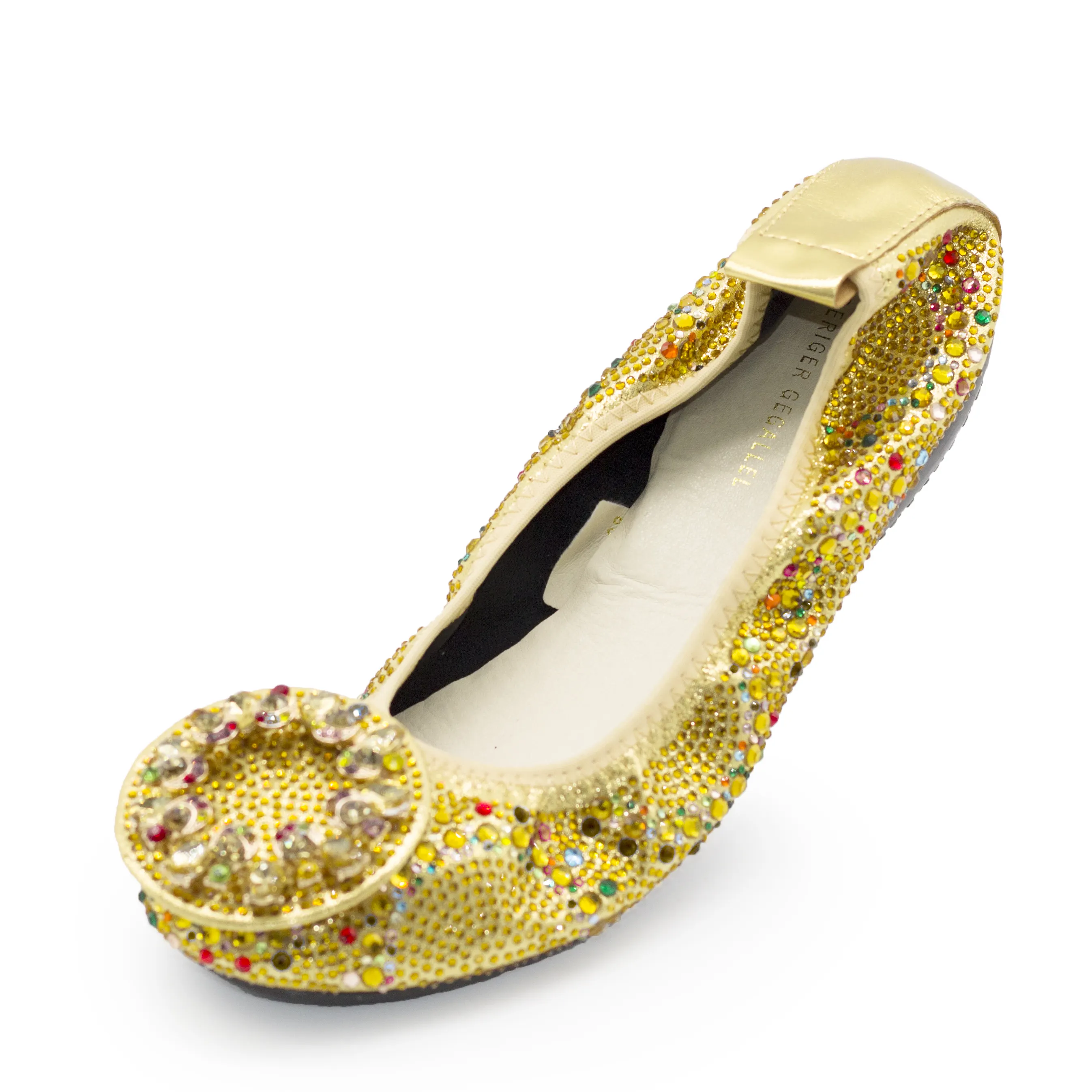 OEM 168-32 Confort Plus Size 43 44 45 Women Flats Shiny Banana Shoes Ballet Flats Women Shoes