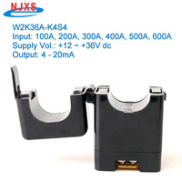 Sensor Arus Inti Terpisah W2K36A Input 100A-600A Output 4-20mA Tegangan Suplai 12V~32Vdc Pemancar Arus untuk Pengukuran