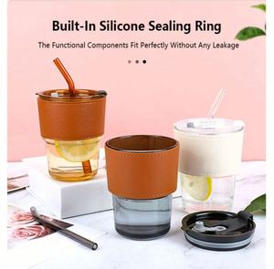 Tasses à café en verre réutilisables avec logo personnalisé et paille – Vaisselle haut de gamme - Product Image 6