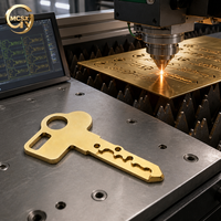 Clé vierge en laiton découpée au laser de précision, clé en laiton découpée au laser CNC