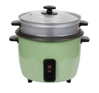 Cuisinière à riz électrique portable verte avec certificats GS CE ROHS LFGB DGCCRF, nouvelle pour usage domestique, inclut une tasse doseuse et une spatule