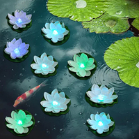 Lumière solaire de lotus avec des lumières LED flottant sur l'eau, couleur changeante automatiquement, résistance décorative étanche