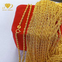 Chaîne torsadée en or pur Au750 18 carats, bijoux en or 9k 10k 14k 18k 24k, chaîne en or torsadée de 1,08 mm à 6 mm, vente en gros