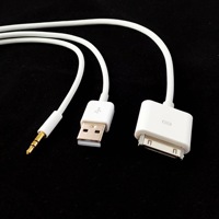 Cable de Carga USB con Conector de 30 Pines a AUX de 3.5mm para Auto, Compatible con iPhone 3G 4G, iPod Touch, Impresora, Computadora iOS, Escáner de Código de Barras