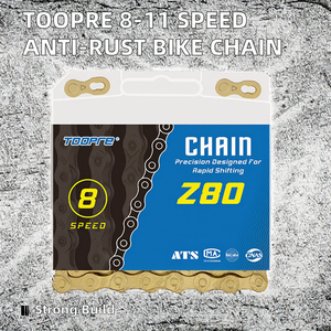 TOOPRE, <span class=keywords><strong>cadena</strong></span> de bicicleta de 8-11 velocidades totalmente galvanizada, acero dorado antioxidante, montaña, carretera, <span class=keywords><strong>MTB</strong></span>, característica de seguridad, modelo ZHEJIANG 3196245 - Product Image 3