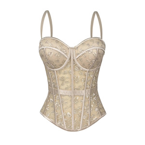 <span class=keywords><strong>Corset</strong></span> en dentelle européen et américain pour femme, top sculptant et modelant, style élégant et sexy, doux et confortable, idéal pour les soirées et les clubs. - Product Image 2