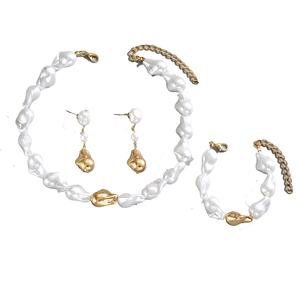 Conjunto de Joyas de Perlas de Imitación con Forma Barroca de Moda, Joyería de Moda Personalizada para Mujer, Regalo para el Día de la Madre - Product Image 5