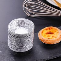 Mini papier d'aluminium récipient alimentaire moules à tarte aux oeufs boîtes jetables tasses de cuisson petit moule à tarte résistant à la chaleur Cupcake feuille plateaux