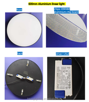 Araña de luz colgante LED grande de lujo de aluminio redondo moderno de 100W 160mm 1000mm 1200mm 1500mm Solution Company
