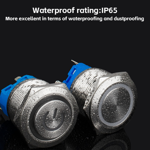 12Mm 12 ~ 24V Pulsador Motorfiets Knop <span class=keywords><strong>220</strong></span> <span class=keywords><strong>Volt</strong></span> 1no Kortstondige Push Hoge Spoeling Normaal Open Schroef Waterdicht Metaal Ip65 Niveau 3a - Product Image 2