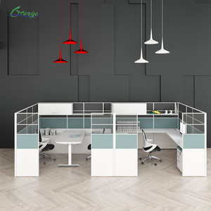 Precio de fábrica Call Center Mesa redonda Muebles Cubículo Oficina Estación DE TRABAJO Estación de trabajo abierta Escritorio 2 personas Muebles de estación de trabajo - Product Image 2