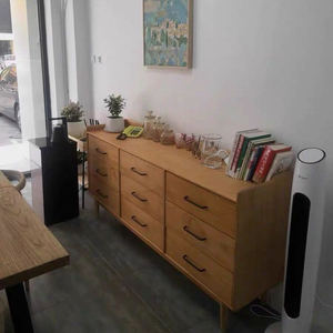 Nordic Solid Wood Nine Drawer <b>Chest</b> 180cm Cherry Color Minimalist Entryway Cabinet <b>Storage</b> Bedroom Sideboard - Product Image 4