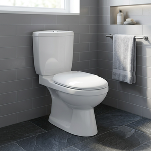WC en céramique blanc premium, deux pièces, à poser, à double chasse, avec siphon en S - Product Image 5