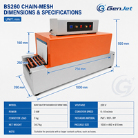 Machine de Tunnel de Rétraction Thermique Automatique sur Pied en Acier Inoxydable avec Bande en Maille pour Films PVC, POF, PP – Équipement d'Emballage Thermique